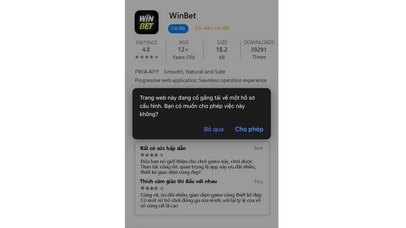 Tải app winbet cho IOS
